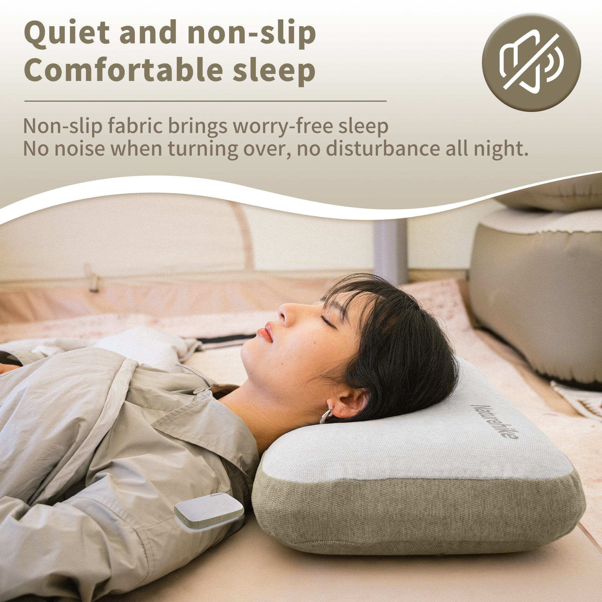 Naturehike Xinmian oreiller camping mémoire Beige carré
