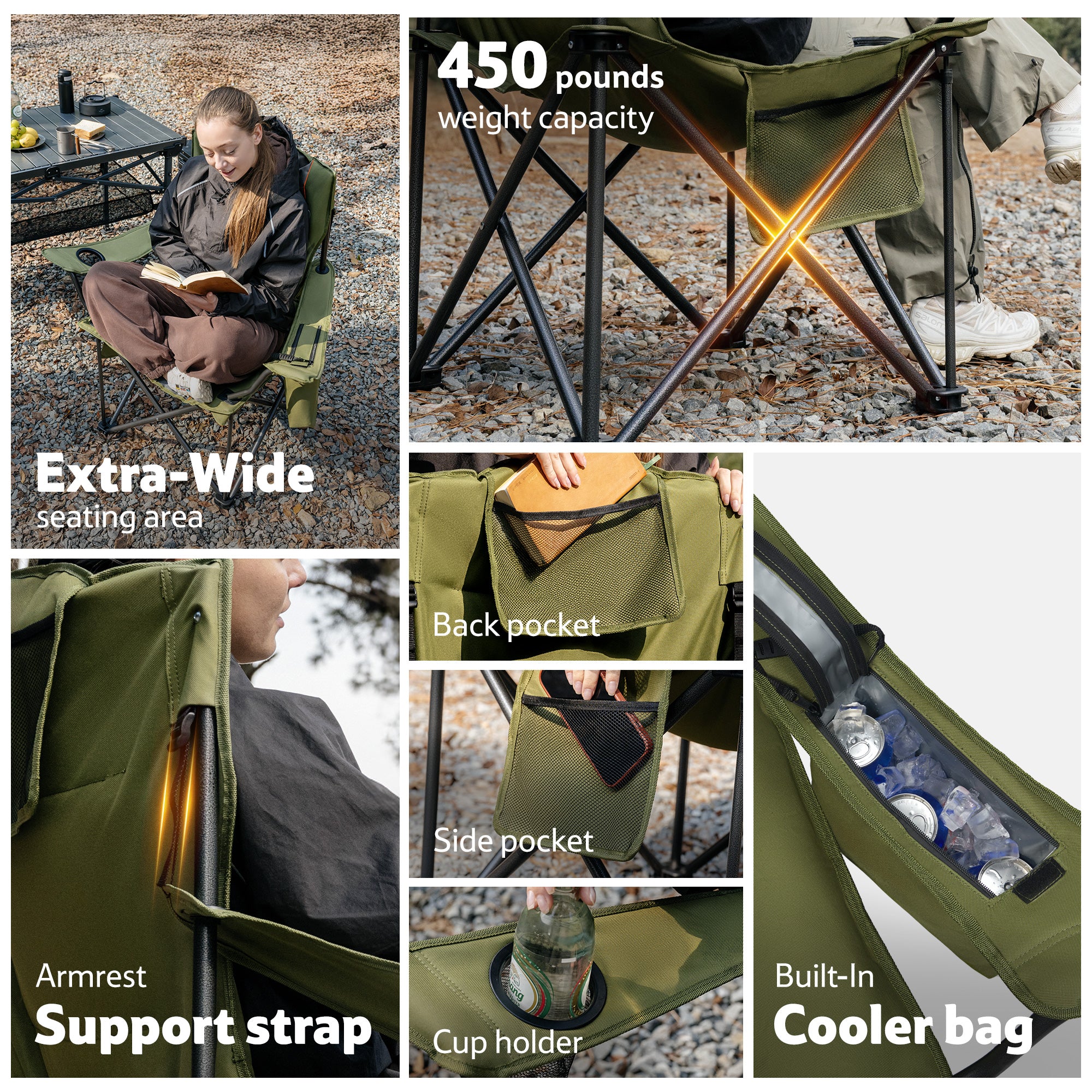 Naturehike ComfortMax T01 Chaise Camping Bleu Lot de 2 600D
