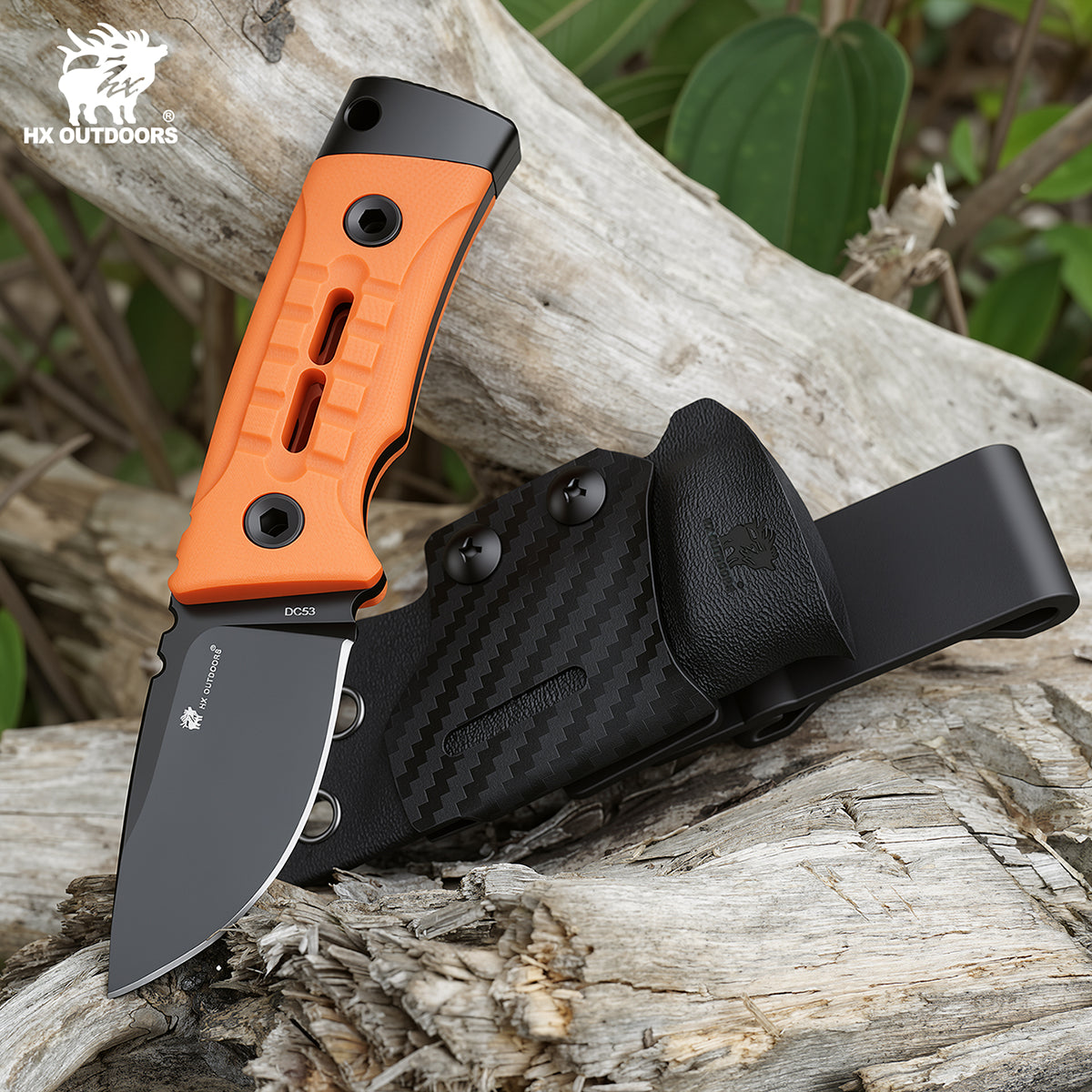 HX Rock Apex Mini TD-26A couteau fixe DC53 14,3 cm orange