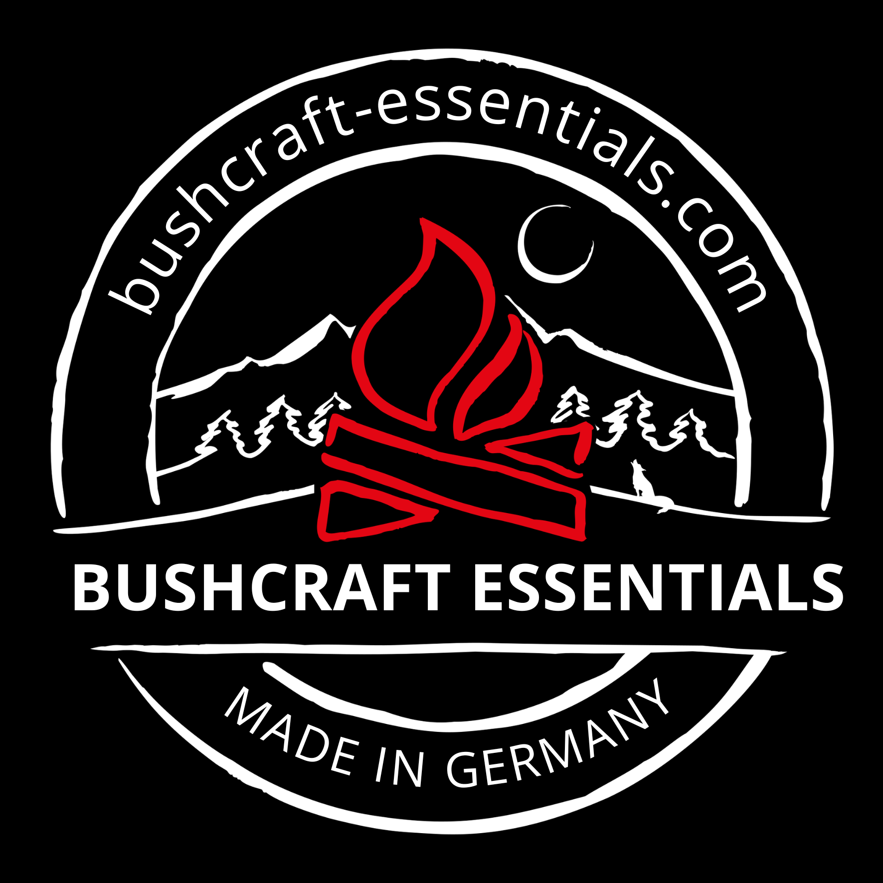 Bushcraft Essentials Stickers auto 15 cm noir blanc