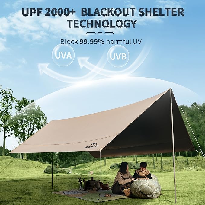 Naturehike Cloud Skies Lite auvent camping M hexagone noir
