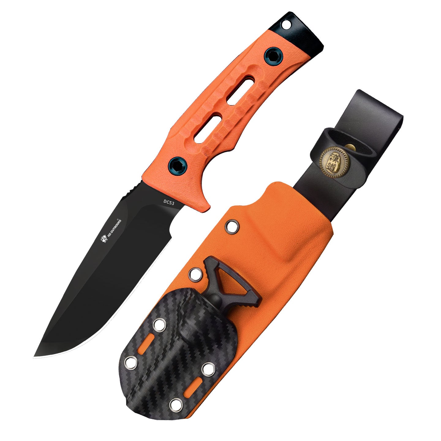 HX Rock Apex TD-18CE couteau fixe manche G10 orange DC53