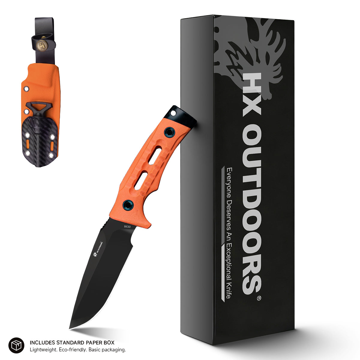 HX Rock Apex TD-18CE couteau fixe manche G10 orange DC53