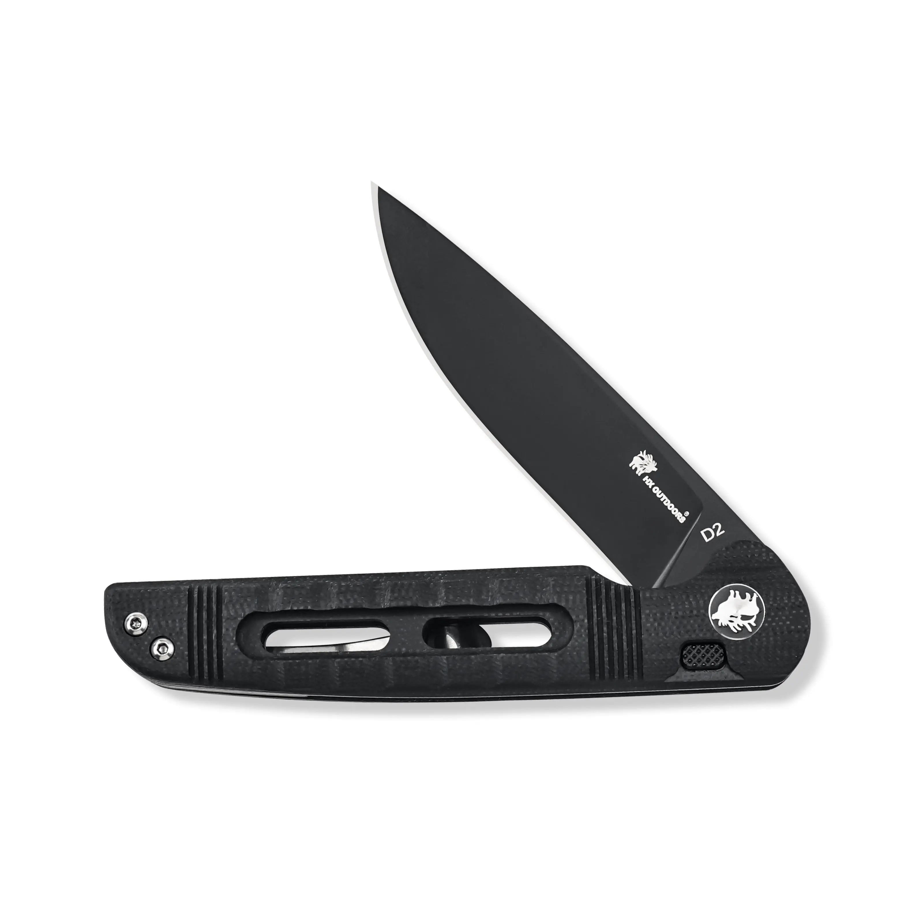 HX Dark Master ZD-112B couteau pliant D2 noir G10 80 mm