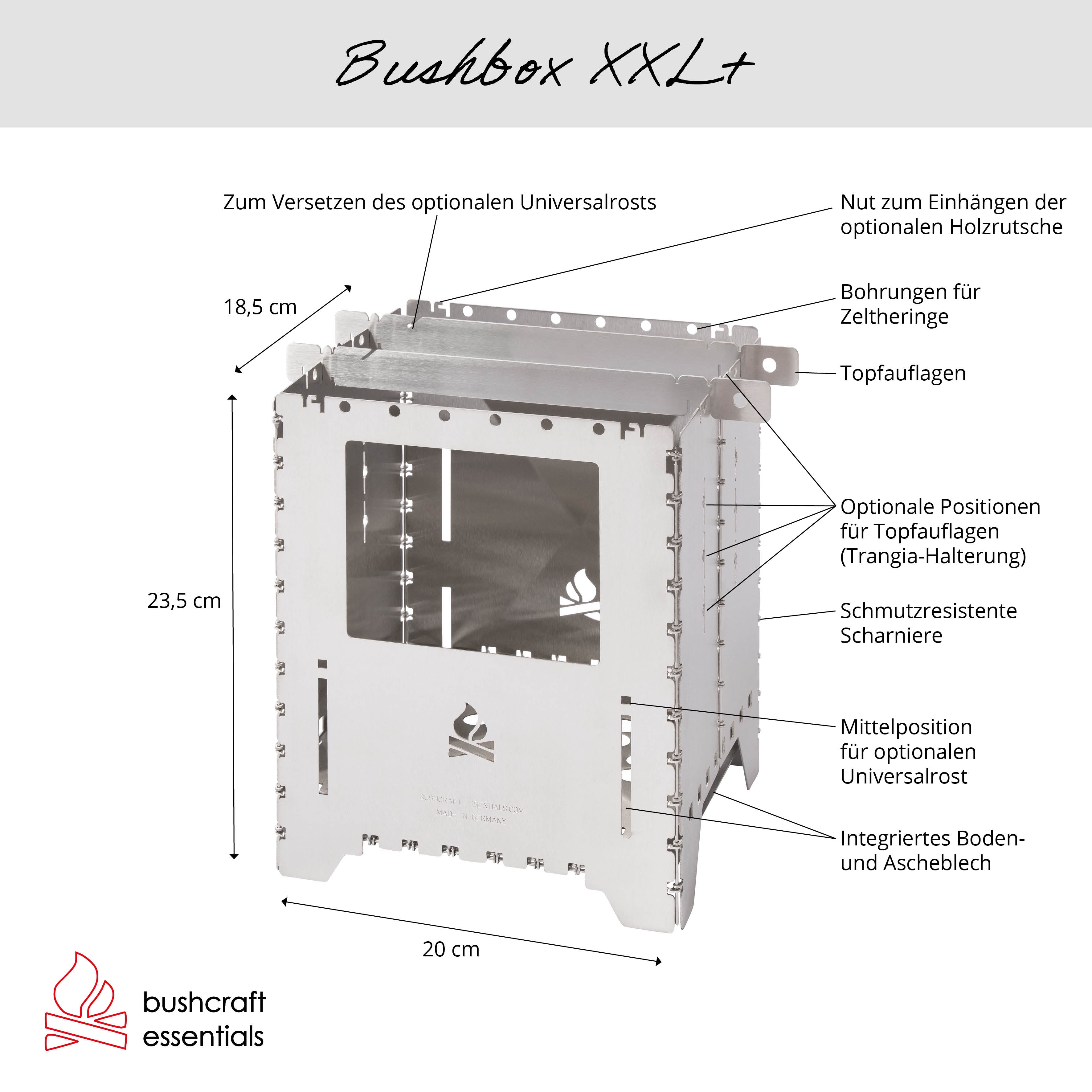 Bushcraft Essentials Bushbox XXL+ Titanium réchaud bois titane 1000 g
