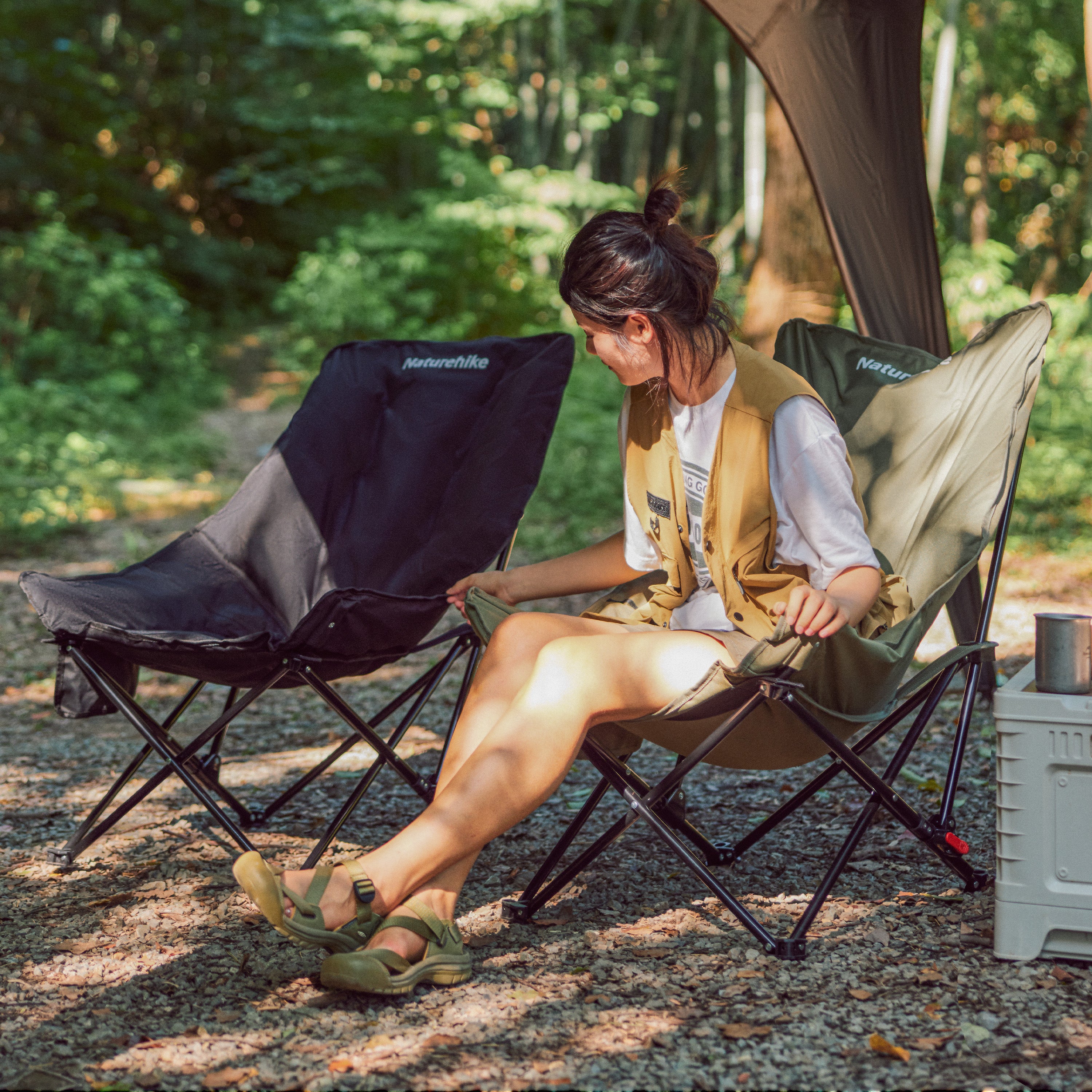 Naturehike SeaStar chaise camping rembourrée verte basique