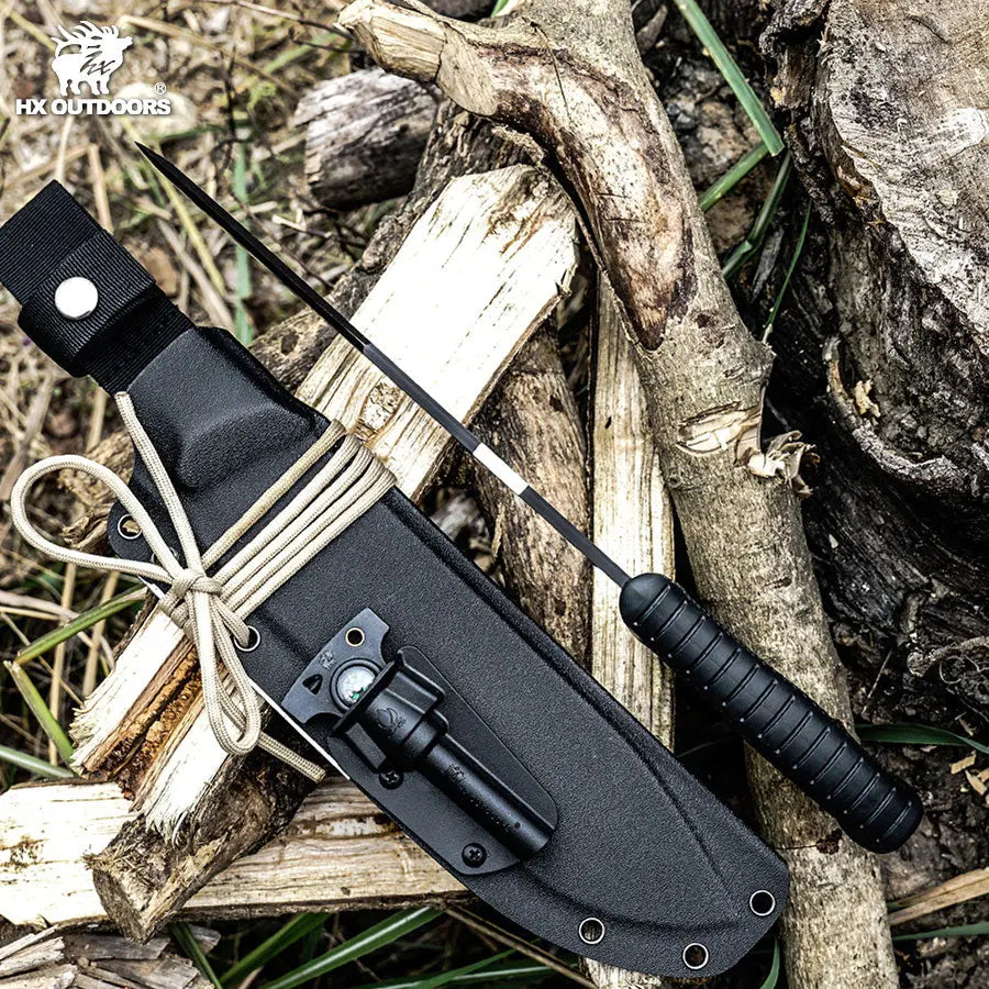 HX Chevalier couteau bushcraft lame D2 21 cm survie