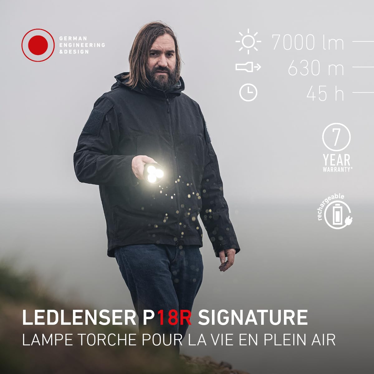 Ledlenser P18R Signature Lampe Torche 7000 lm 630 m