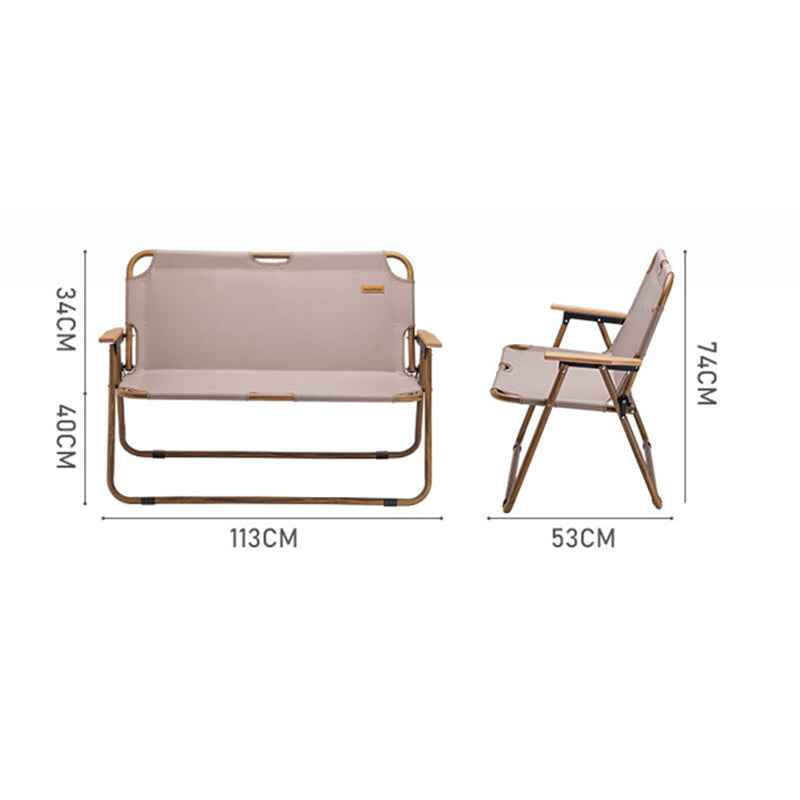 Naturehike chaise camping double bois grain noir 2 places