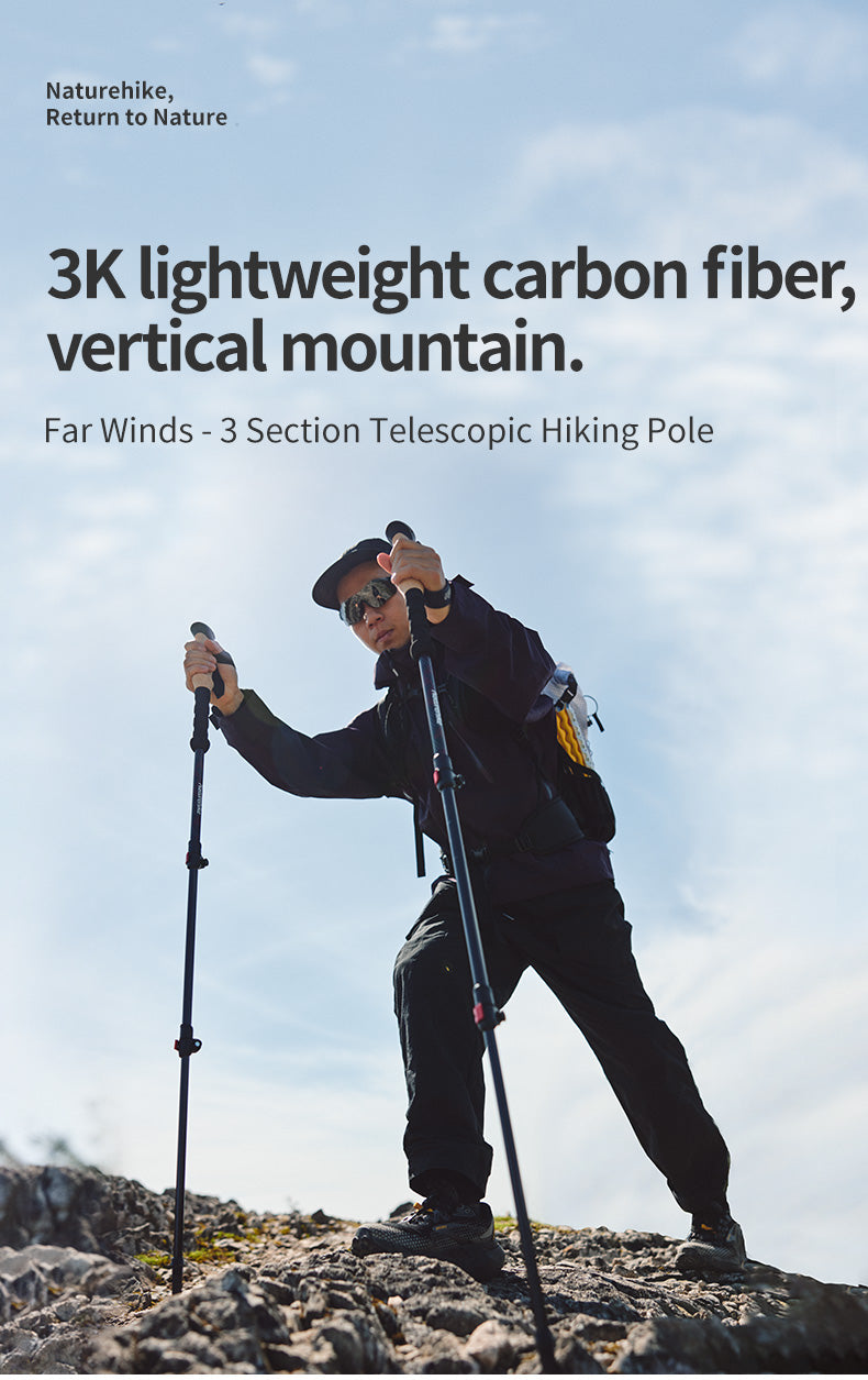 Naturehike Far Wind bâton trekking carbone lot de 2