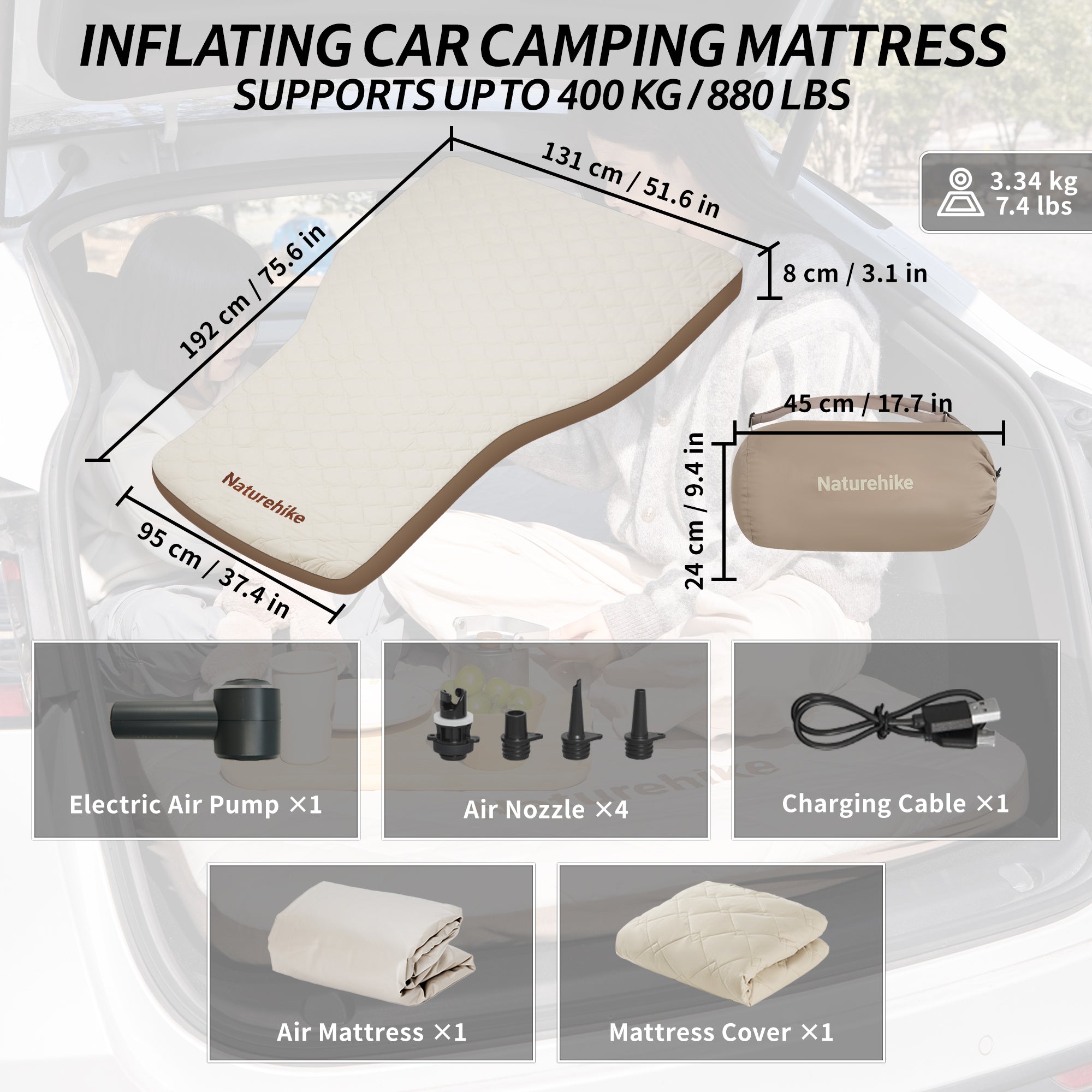 Naturehike DreamWeave matelas camping autogonflant 2 places
