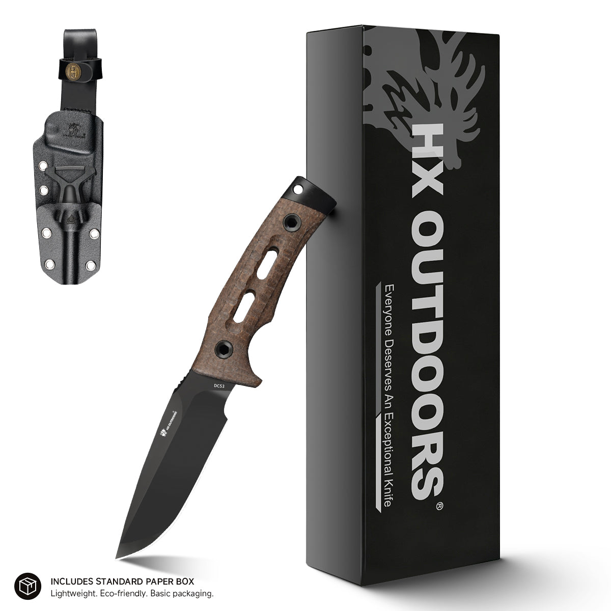 HX Rock Apex TD-18Z couteau fixe manche micarta marron DC53