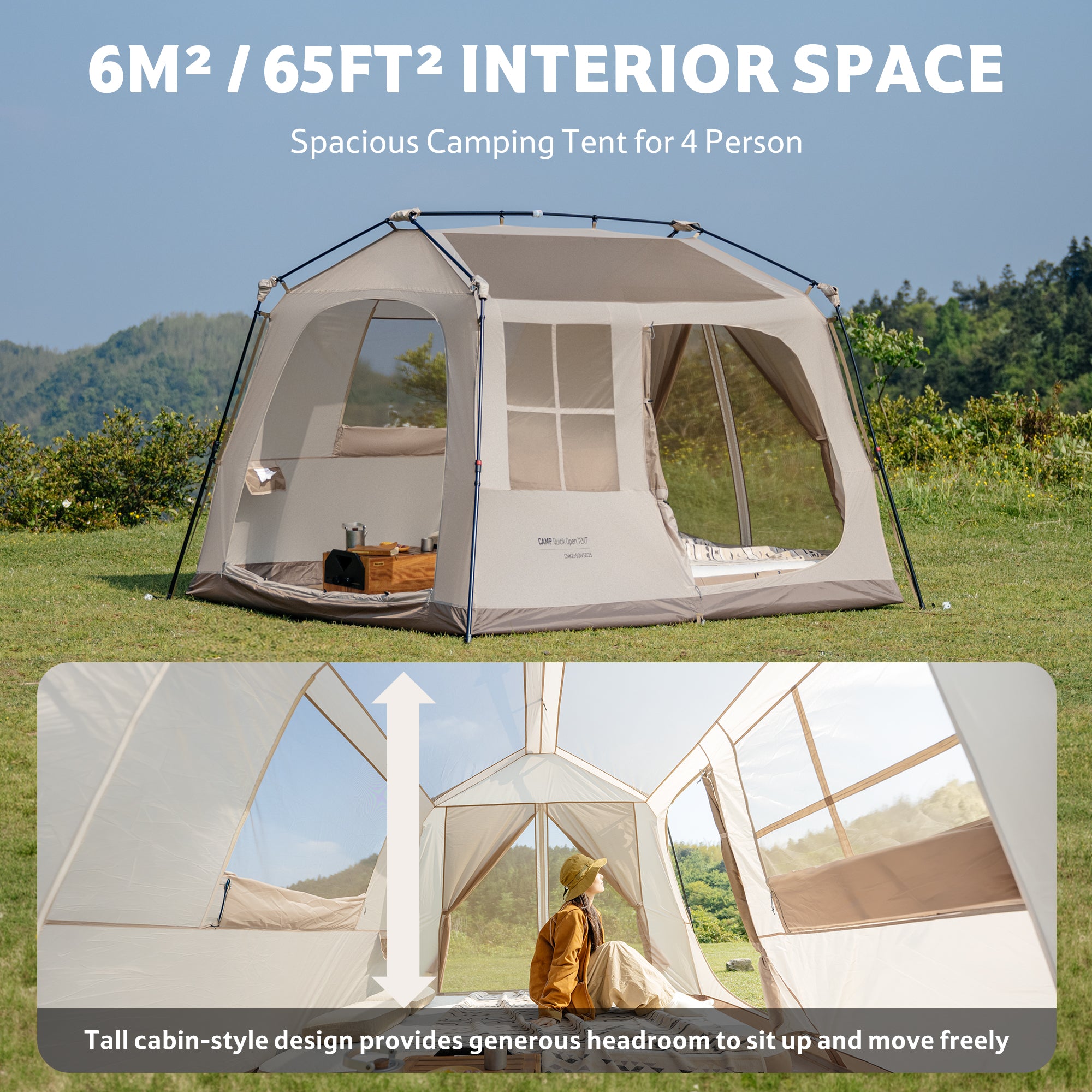 Naturehike Village 6.0 Tente Cabine 4 Places 6 m²