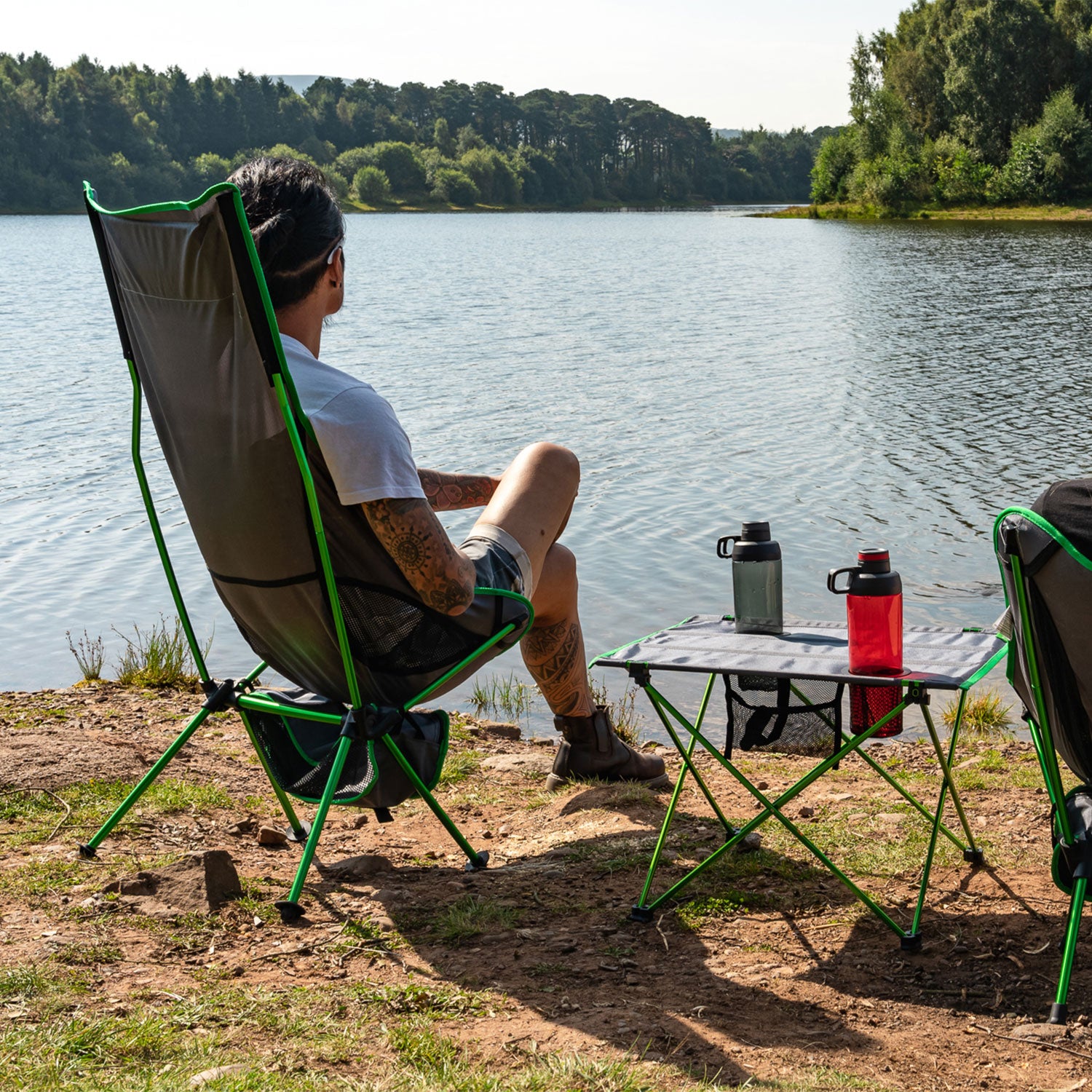 Highlander Ayr chaise camping pliante alu 1,3 kg appui-tête