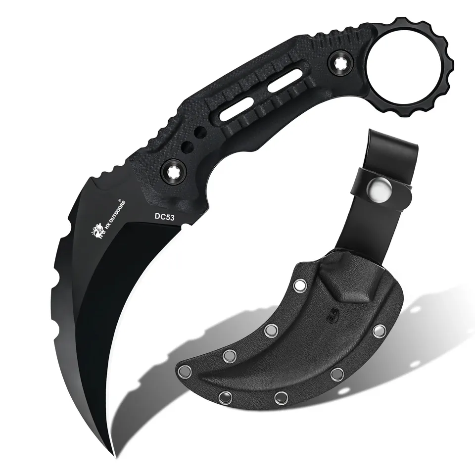 HX Outdoors Shadowfang D-317 couteau fixe DC53 noir