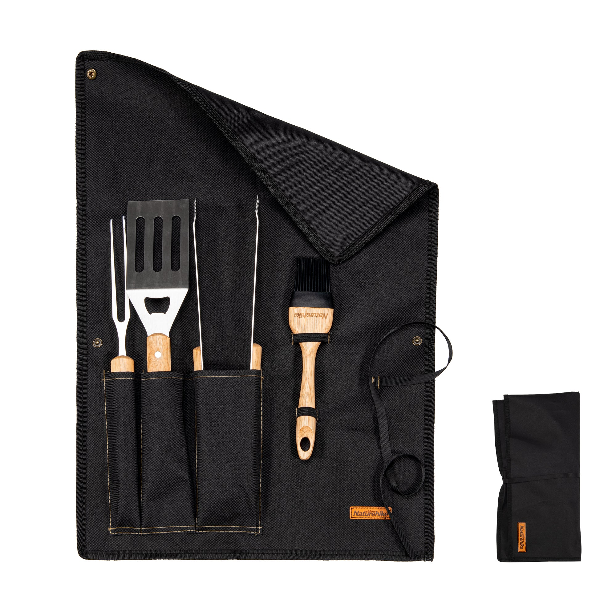 Naturehike kit barbecue 4 pièces inox manche olivier 39 cm