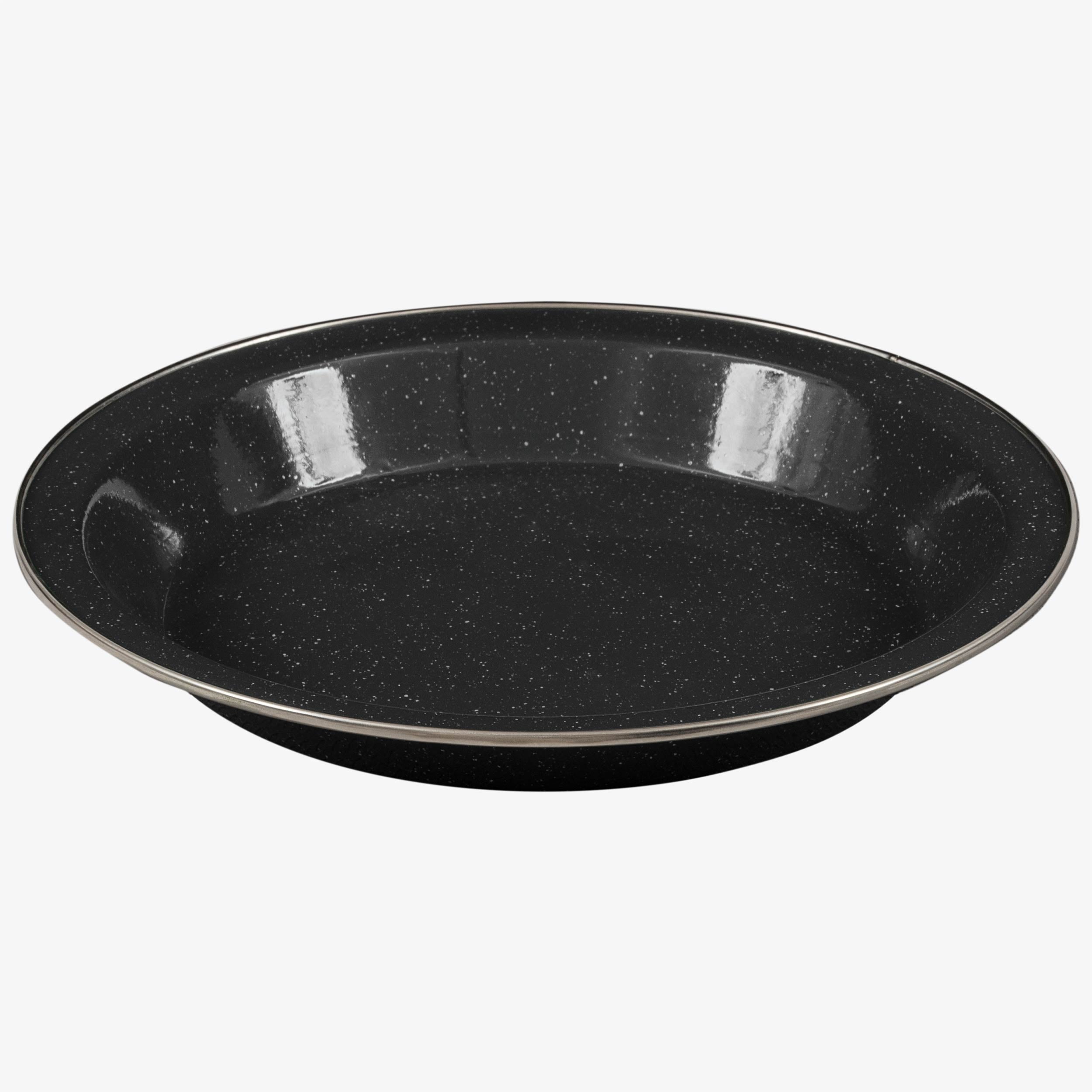 Highlander Deluxe assiette camping émail vintage noire