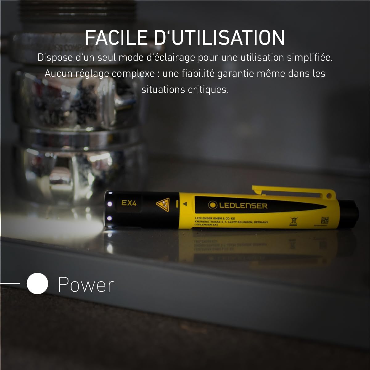 Ledlenser EX4 lampe torche ATEX zone 0 50 lm piles AAA
