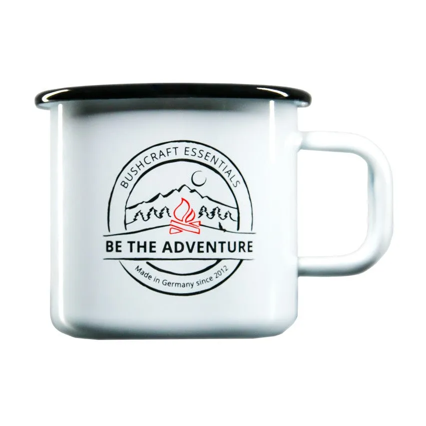 Bushcraft Essentials BE THE ADVENTURE mug émail blanc