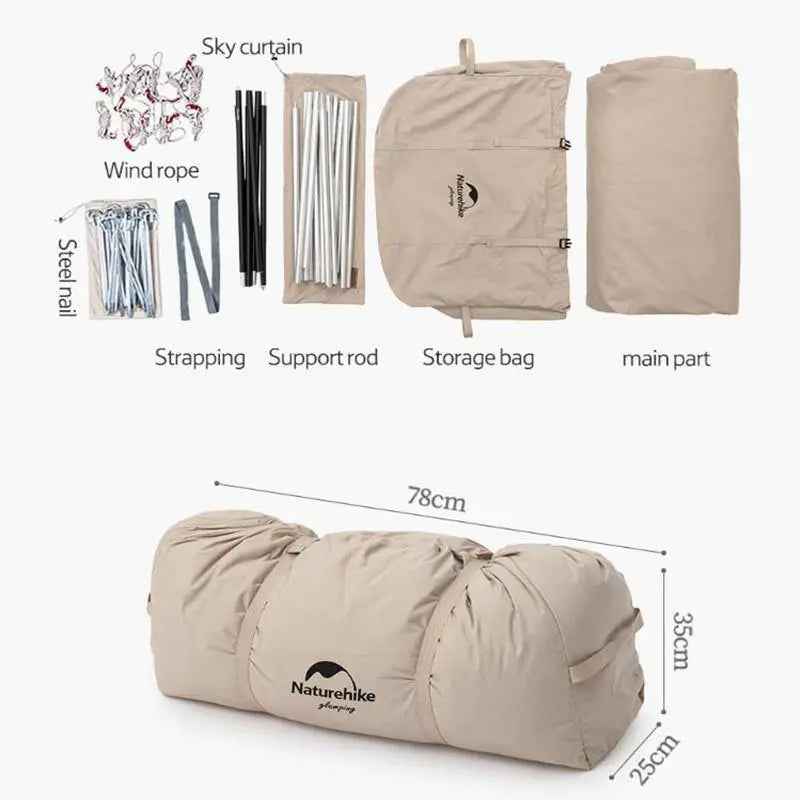 Naturehike GEN 4.8 tente glamping 2 places beige coton