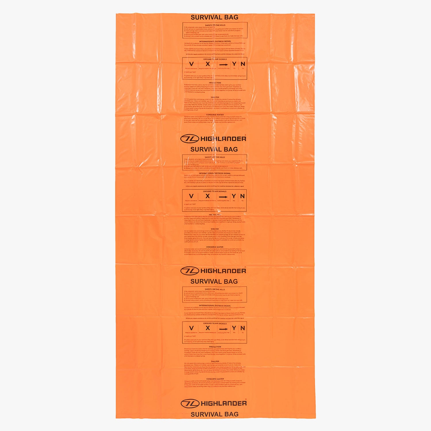 Highlander Survival sac de survie Orange urgence