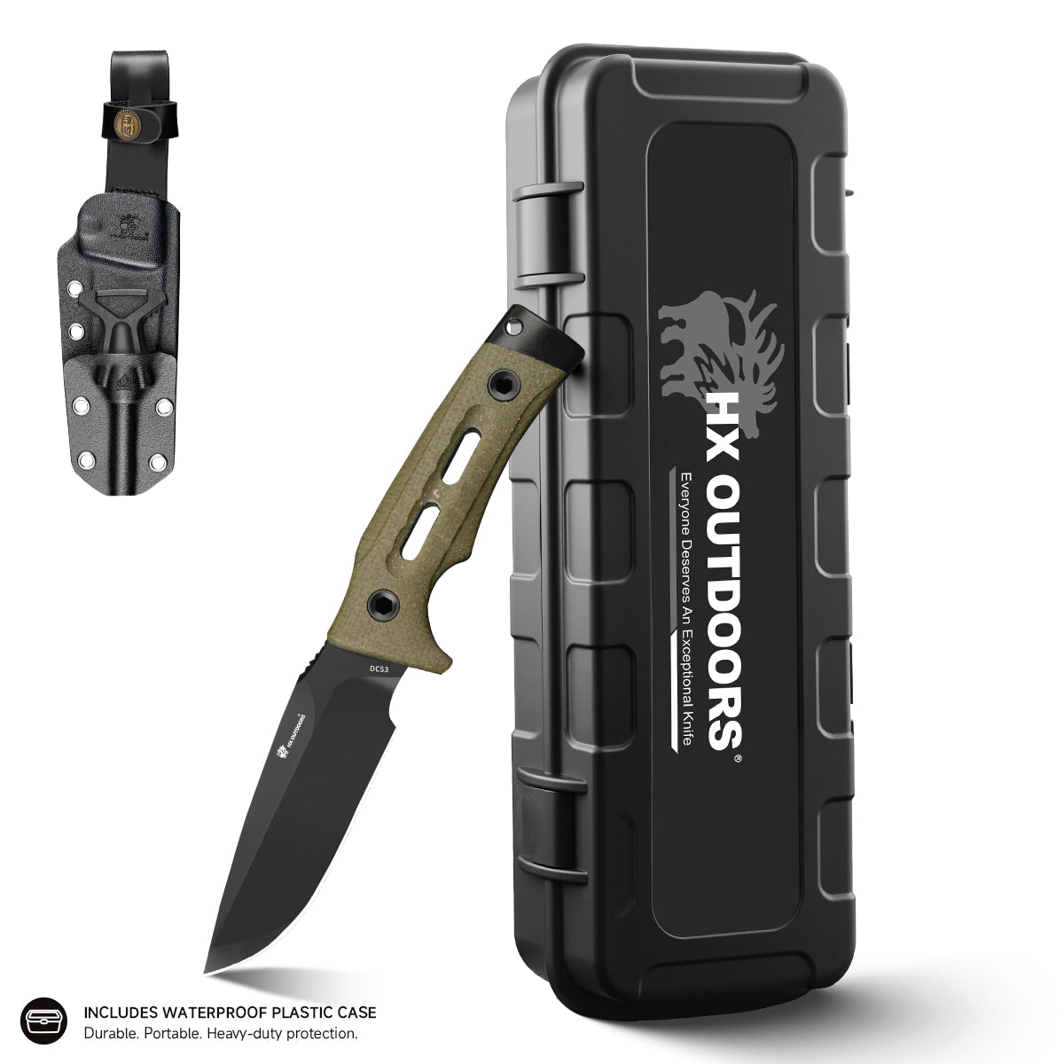 HX Rock Apex TD-18Y Couteau Fixe Micarta Vert 94mm