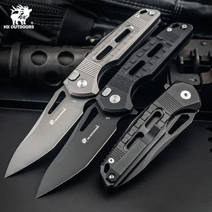 HX Rock Onyx couteau pliant D2 G10 noir