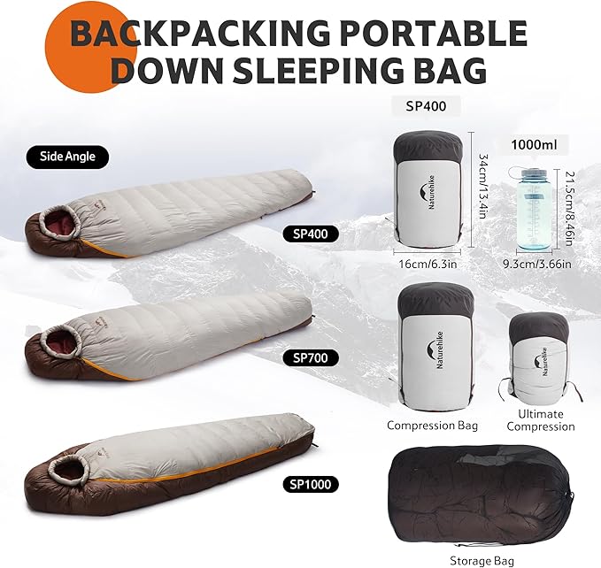 Naturehike Snowbird SP400 sac couchage kaki L 3,8°C