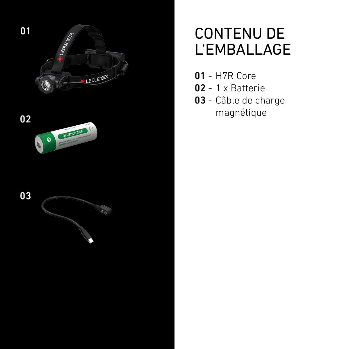 Ledlenser H7R Core Lampe Frontale Rechargeable 1000 lm 250 m IP68