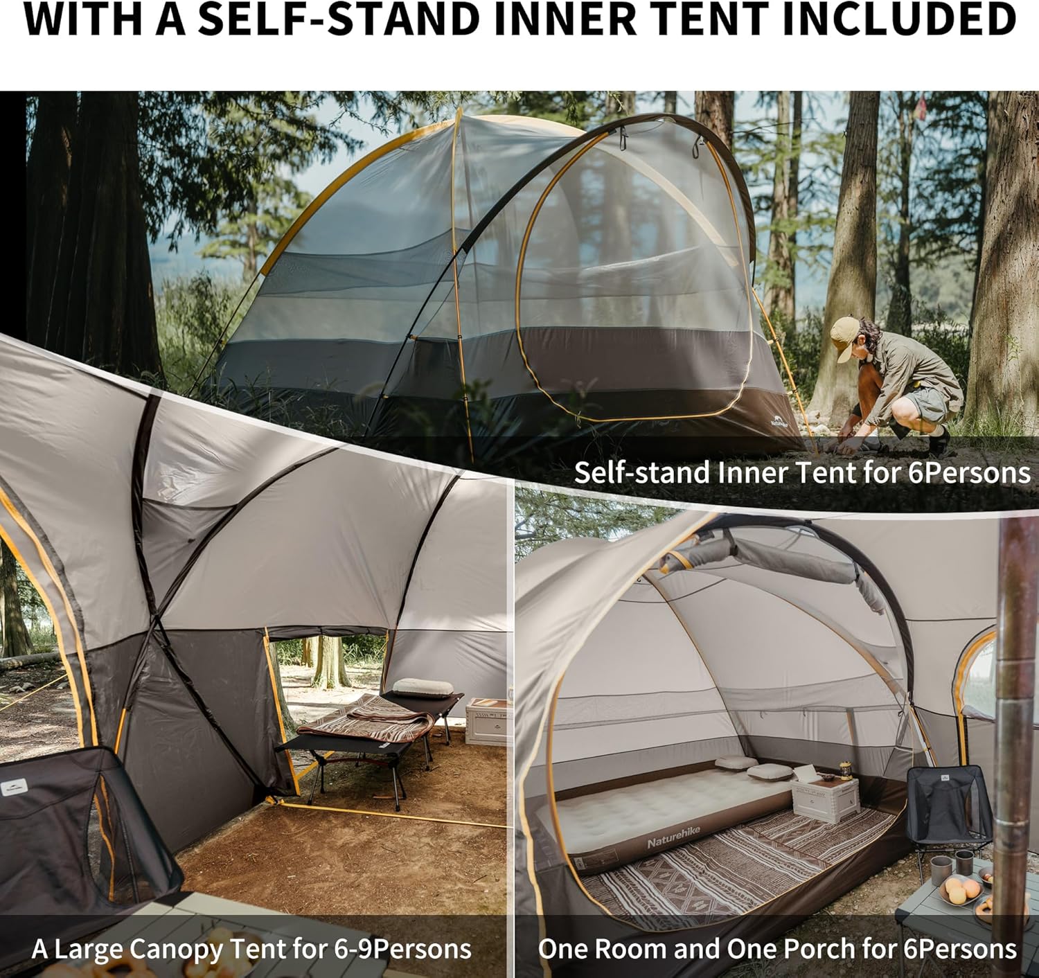 Naturehike KOTA tente camping 6 personnes double couche