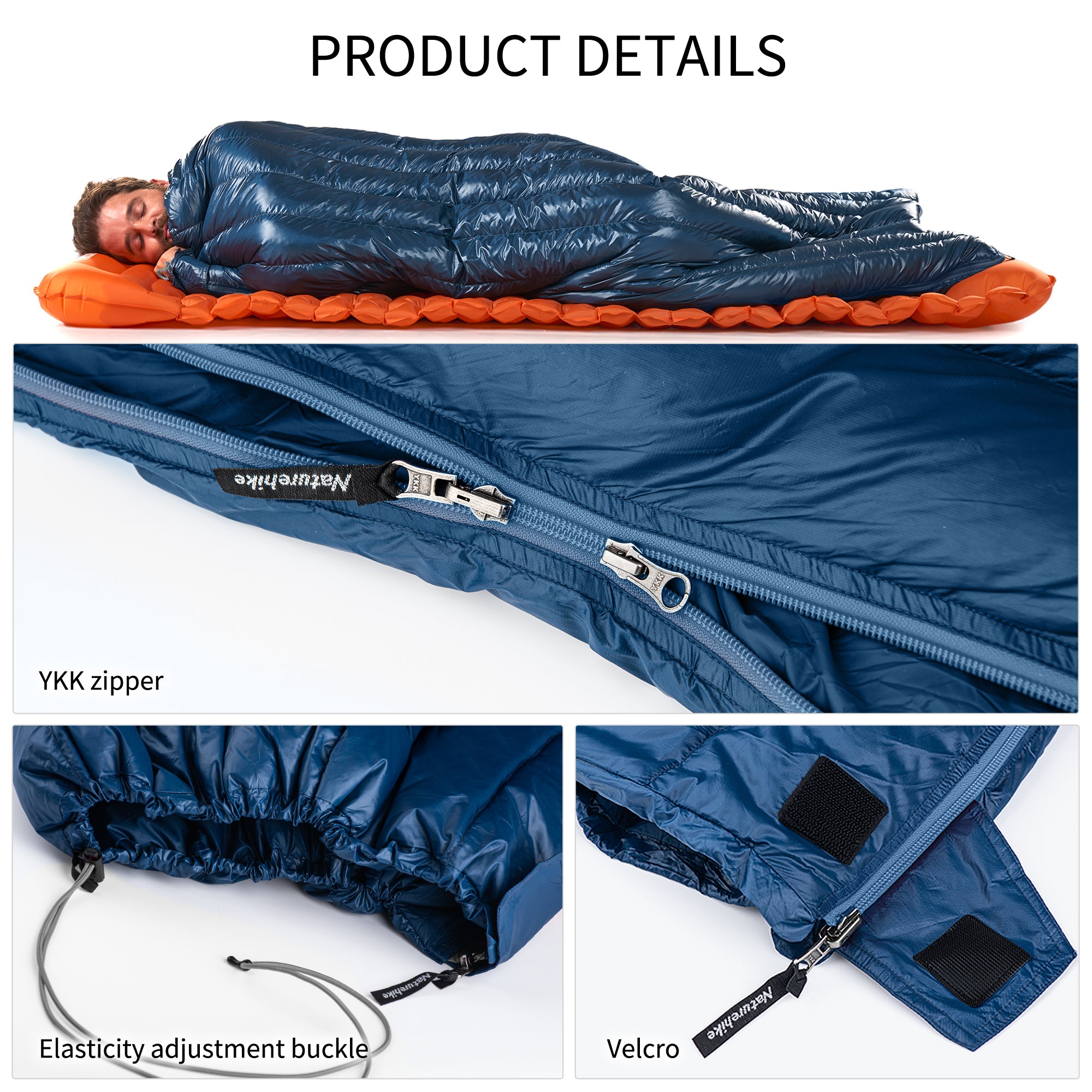 Naturehike CW295 sac de couchage duvet 12°C Navy