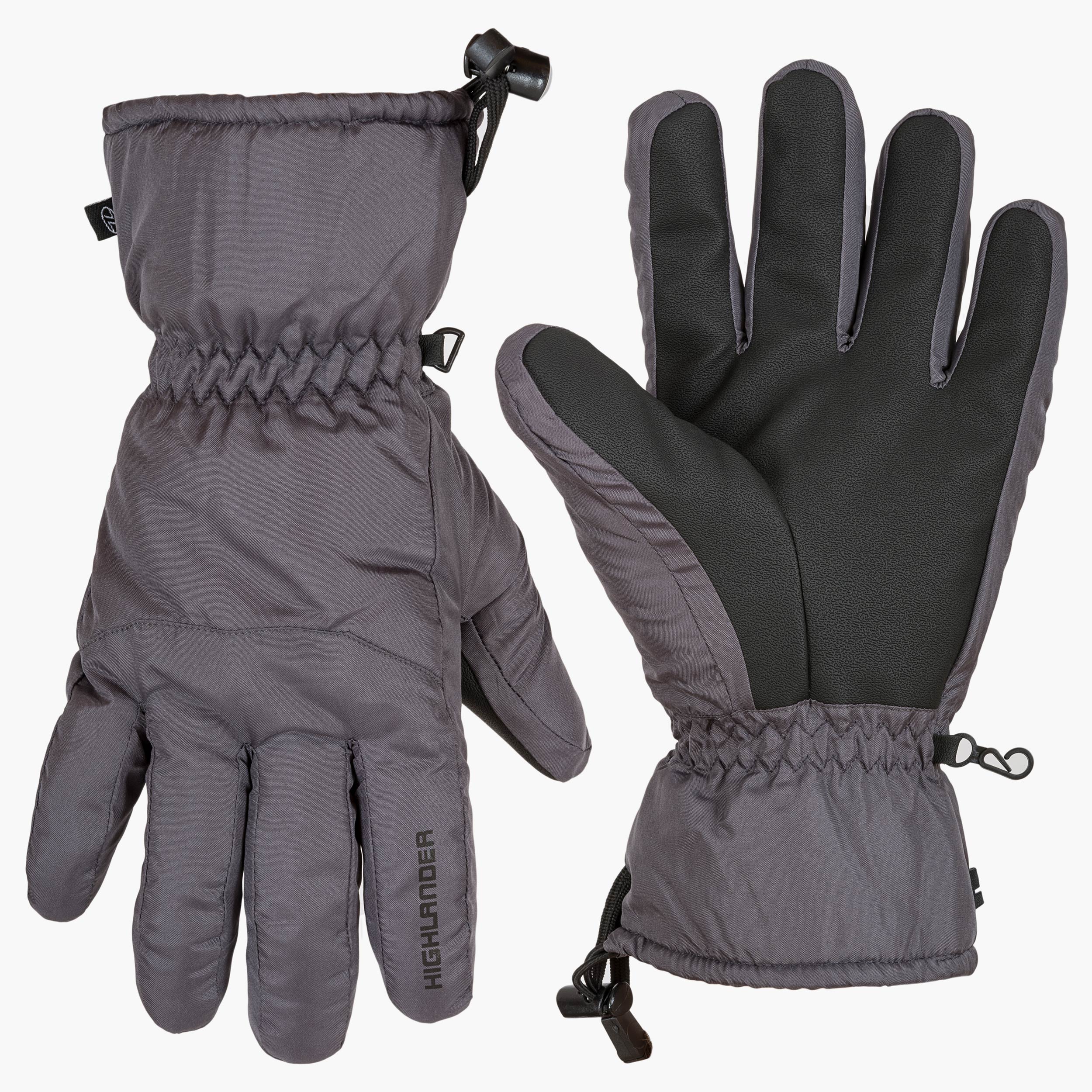 Highlander gants de ski gris respirants doublure polaire