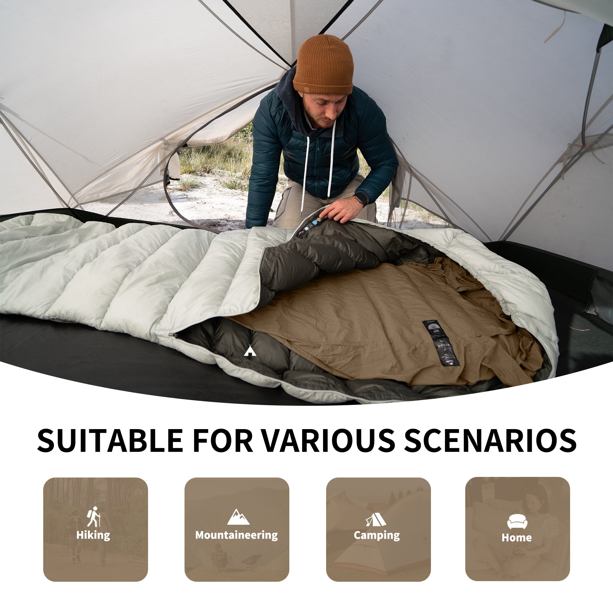 Naturehike Flame drap sac couchage 1 place 128 g bleu