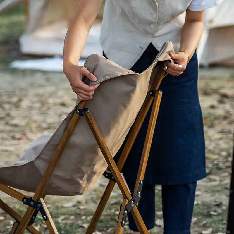 Naturehike chaise camping pliable bois noire