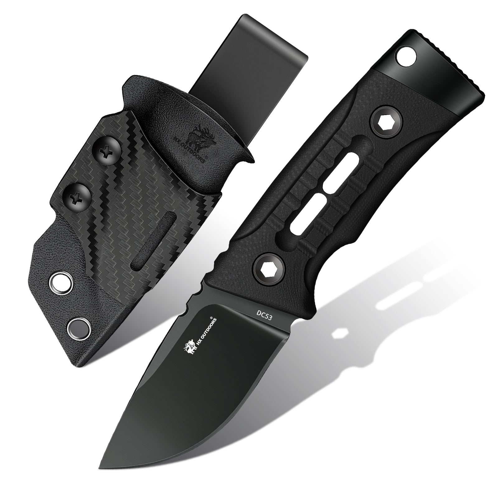 HX Rock Apex Mini TD-26B couteau fixe 58 mm manche G10 noir