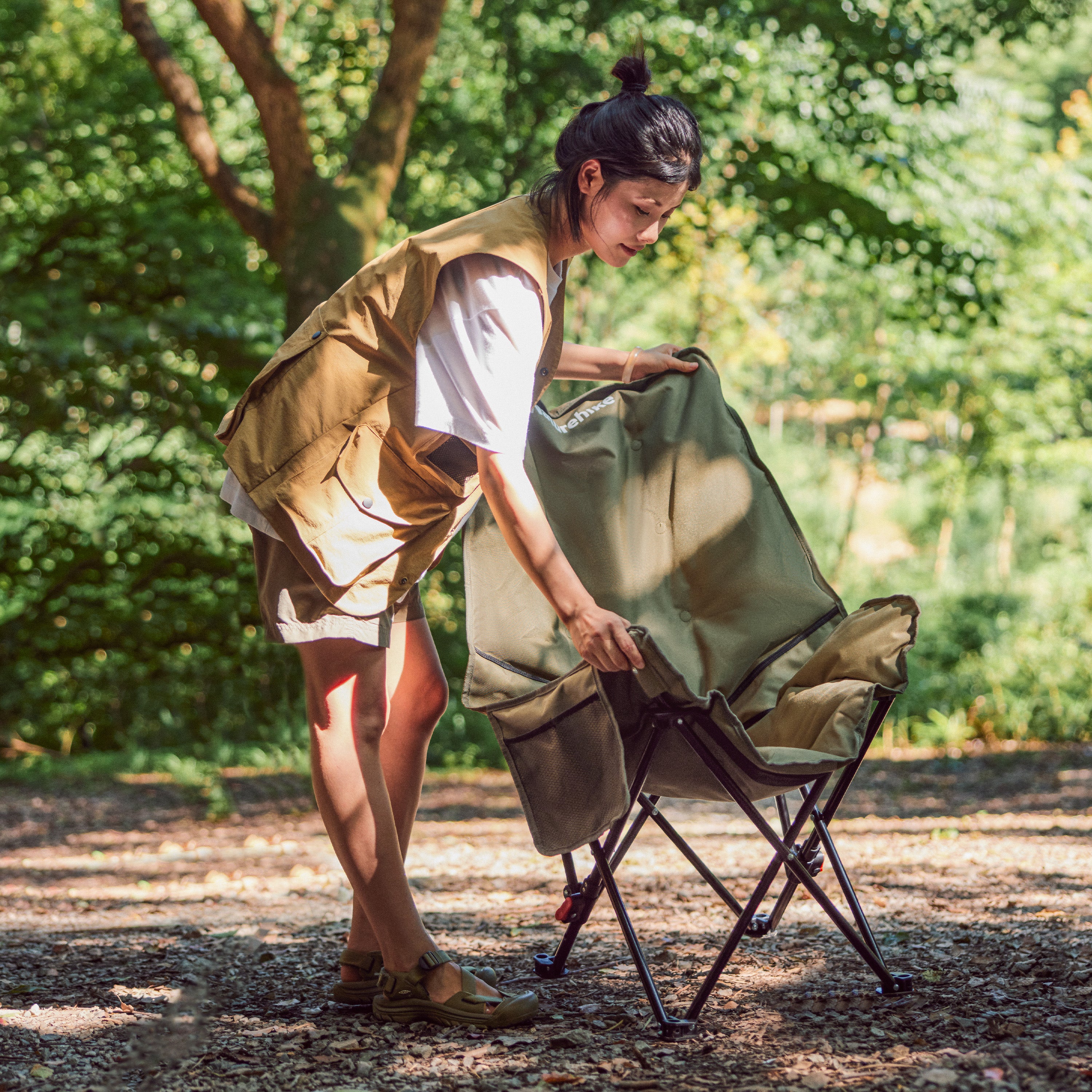 Naturehike SeaStar chaise camping rembourrée verte basique