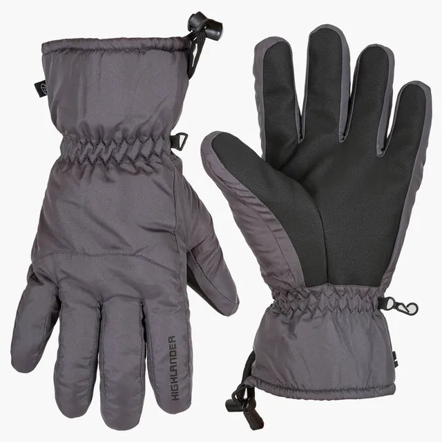 Highlander gants de ski gris respirants doublure polaire