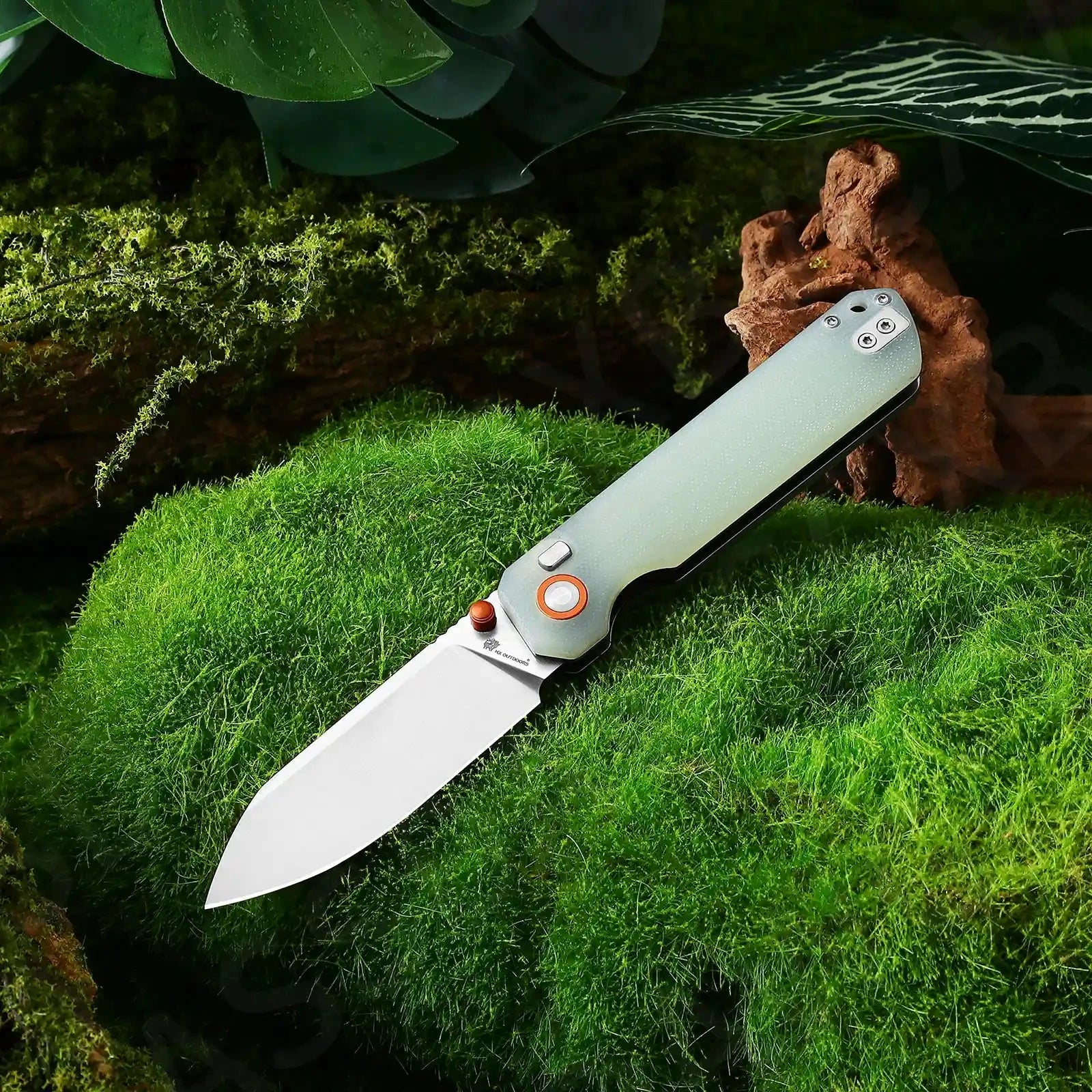 HX Hyla ZD-120S couteau pliant lame argent manche vert G10