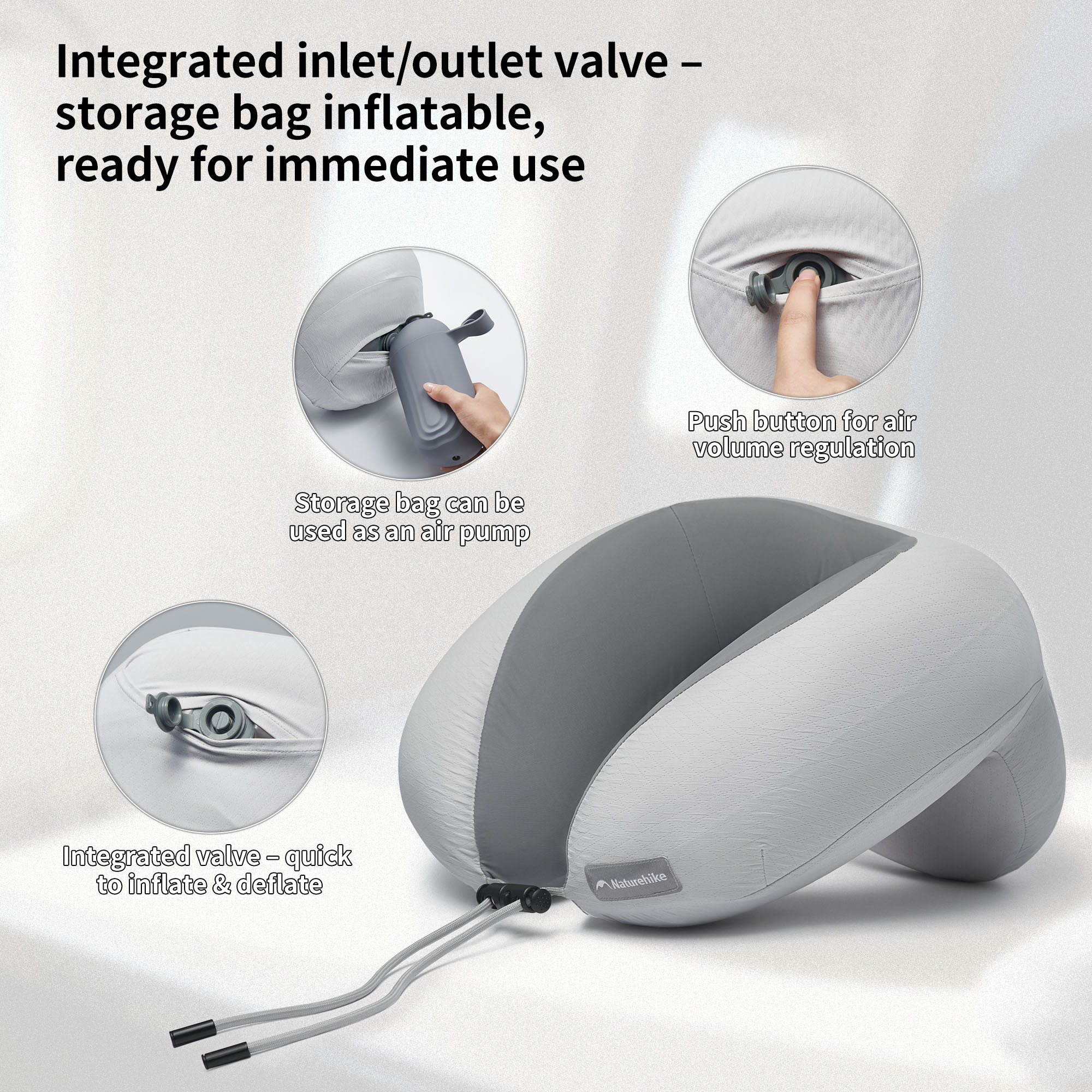 Naturehike Yugu oreiller de voyage gonflable cou en U