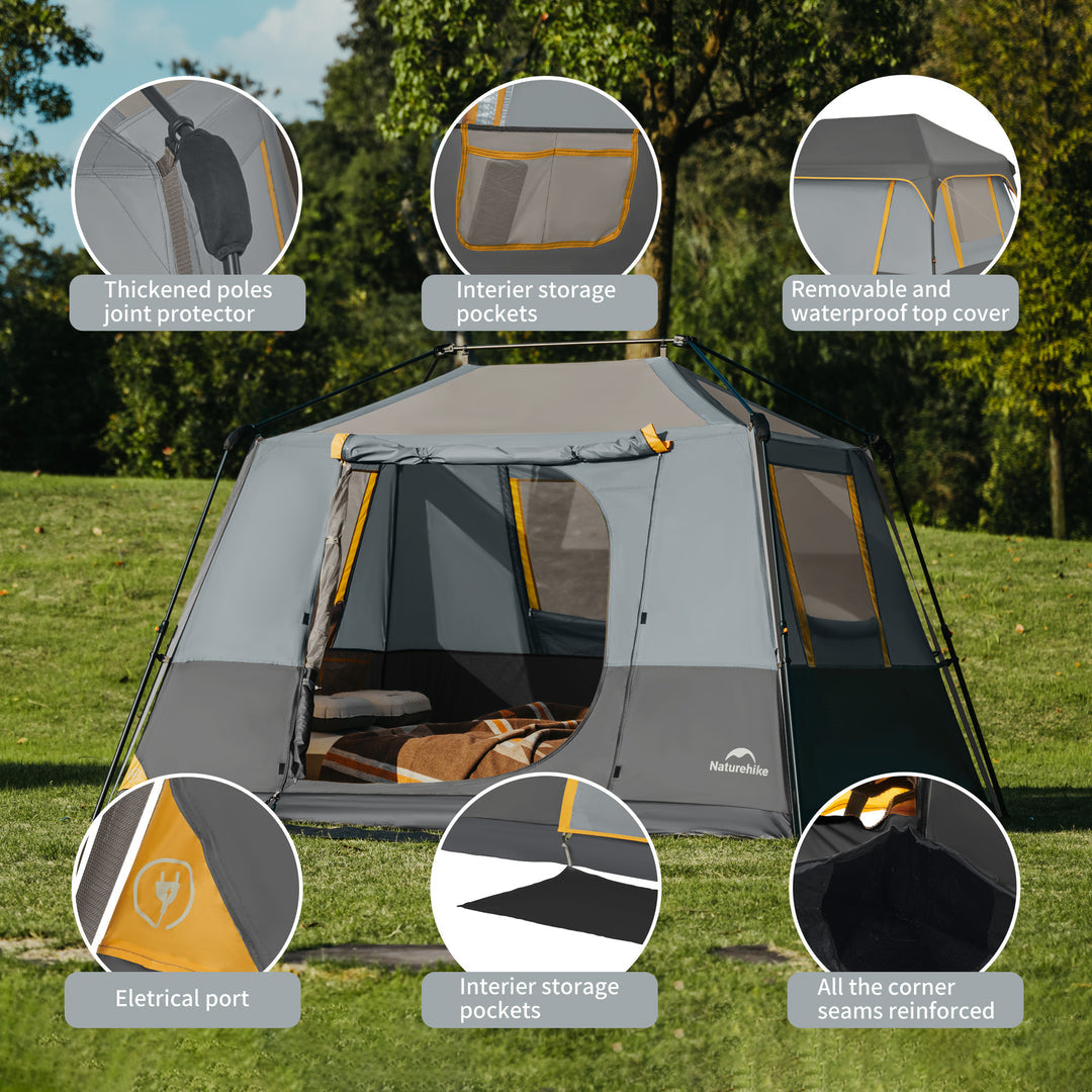 Naturehike Cape 5.2 tente camping 4 personnes montage 60s