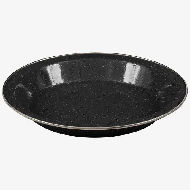 Highlander Deluxe assiette camping émail vintage noire
