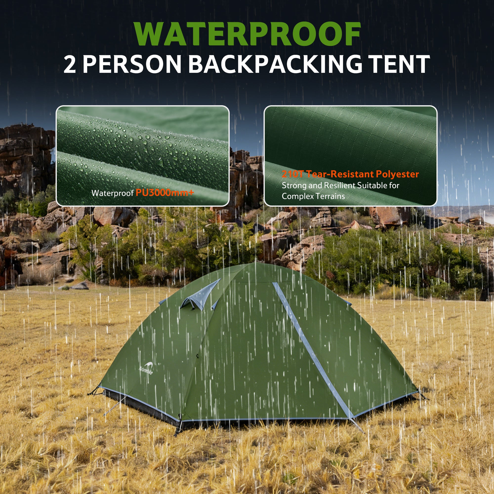 Naturehike Bleik tente randonnée 2 places Type A vert