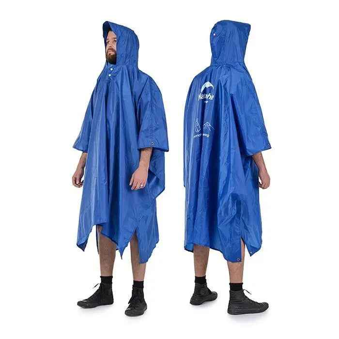 Naturehike poncho pluie 3 en 1 210T bleu PU3000 230x140