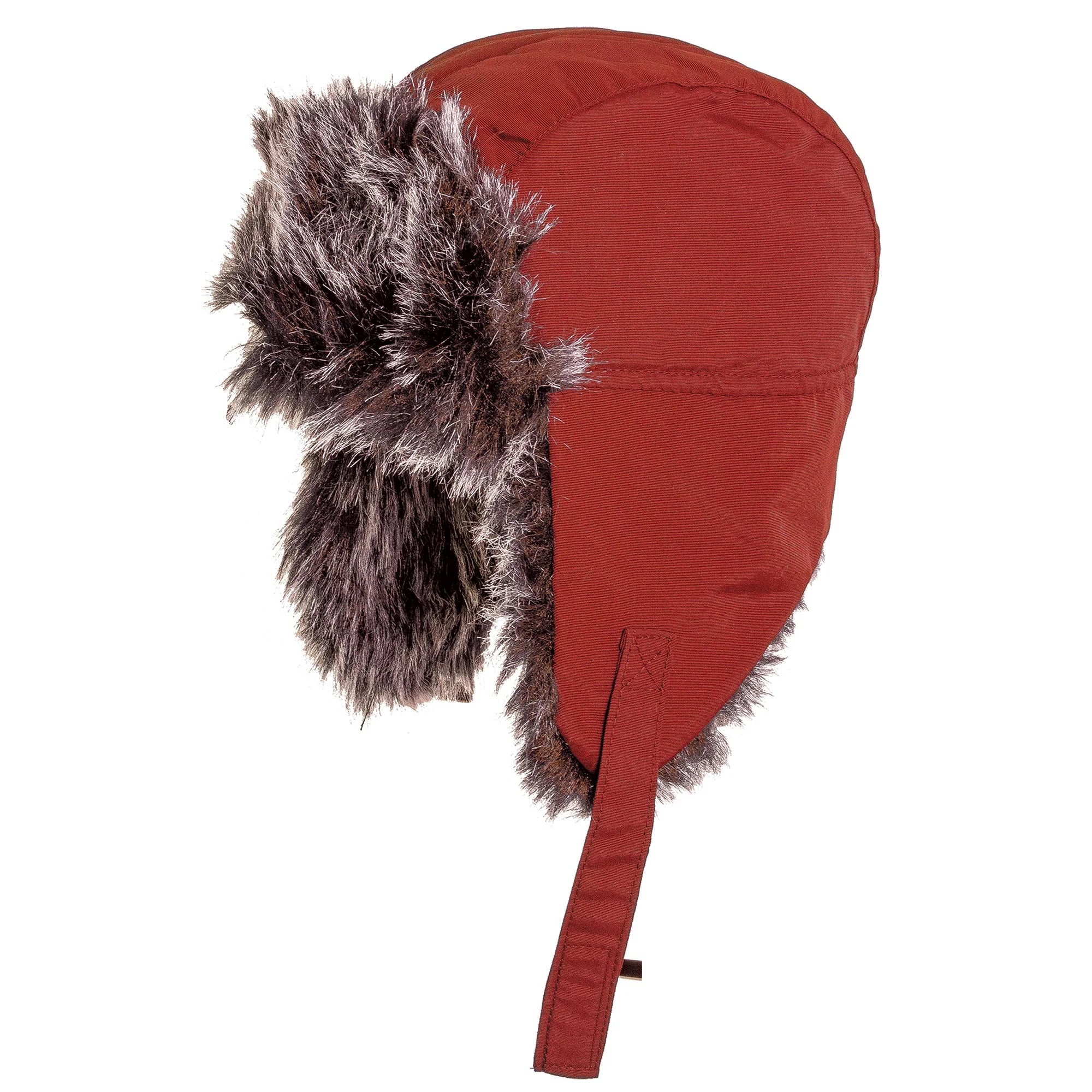 Highlander bonnet enfant fourrure rouge chaud