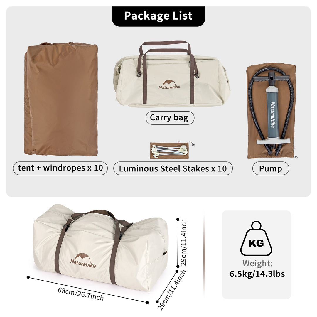 Naturehike Ango Air tente de camping gonflable 3 places