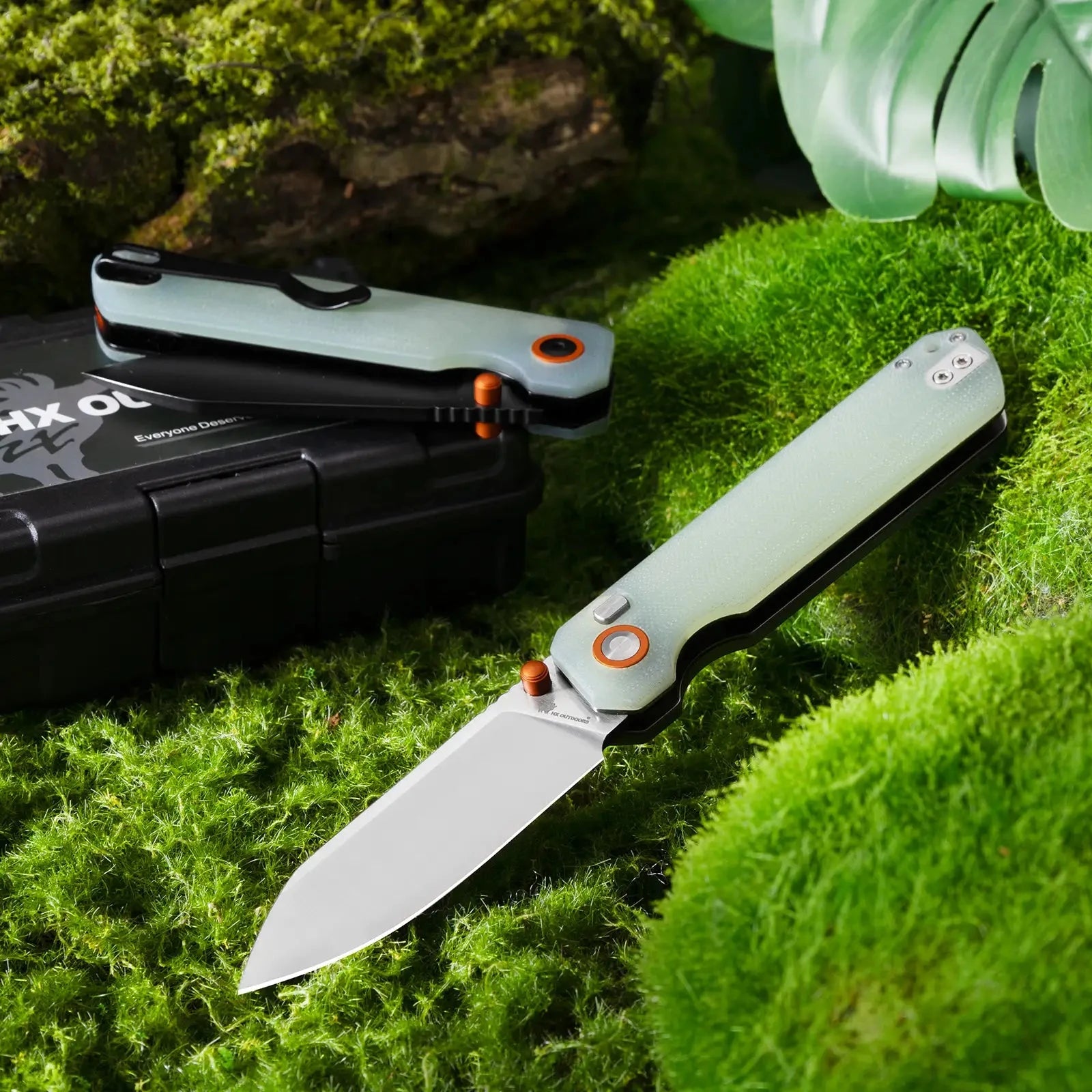 HX Hyla ZD-120S couteau pliant lame argent manche vert G10
