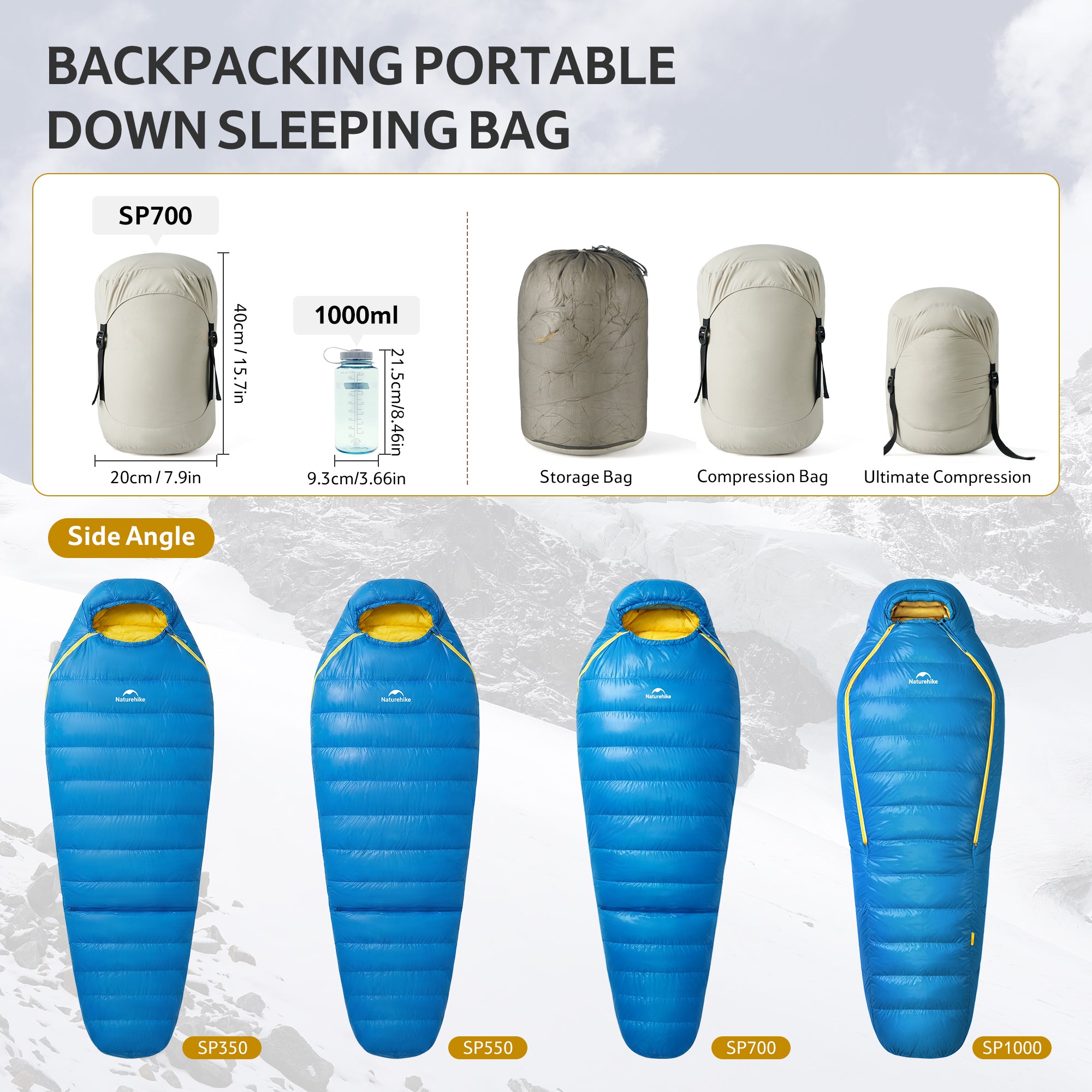 Naturehike Snowbird Base 700 sac de couchage momie -6°C duvet