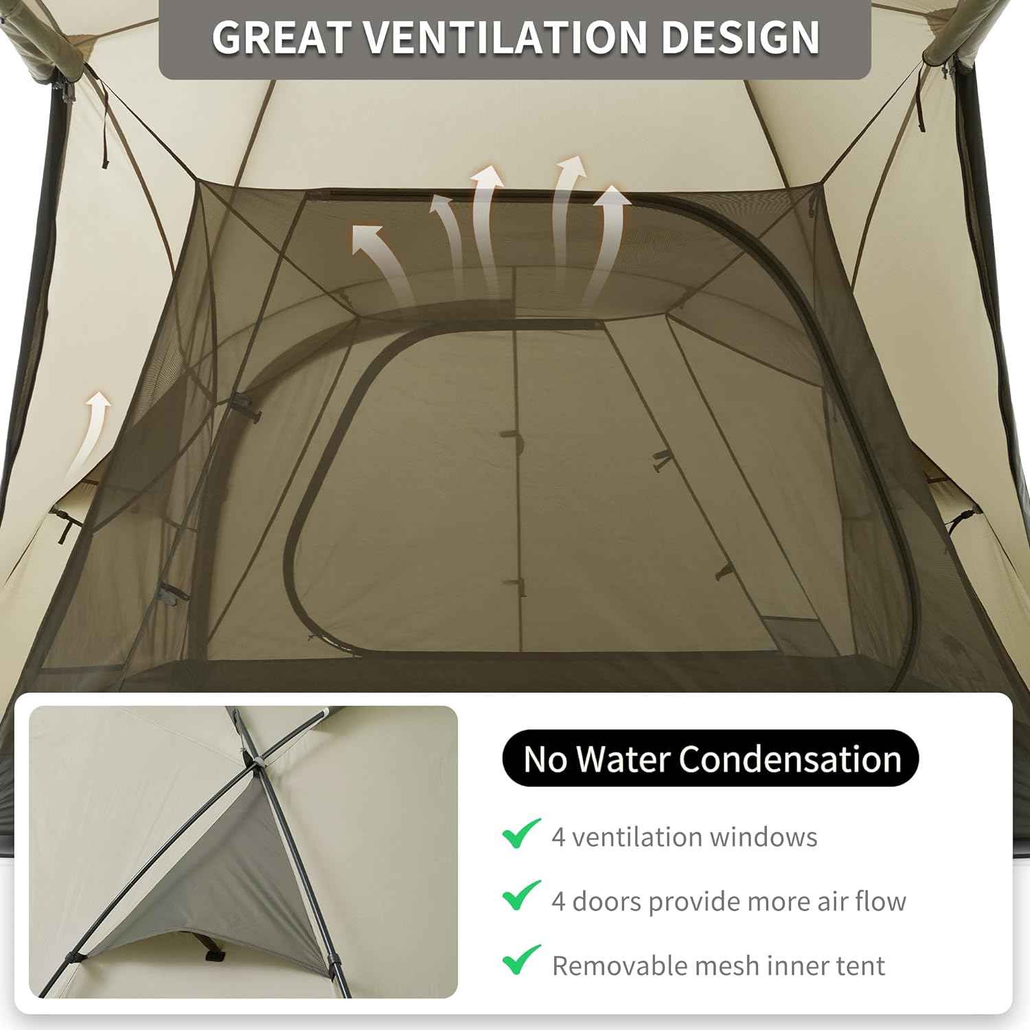 Naturehike Massif tente camping 4 personnes chauffante hiver