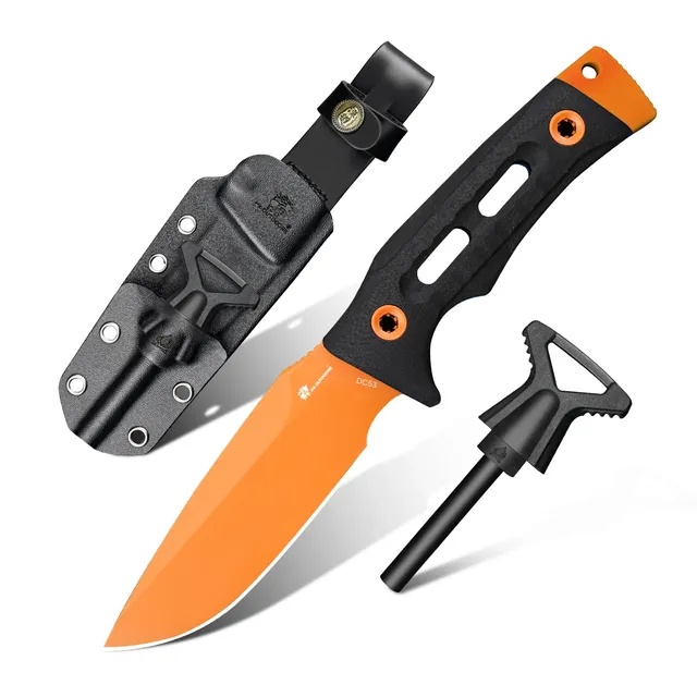 HX Rock Apex TD-18C couteau fixe DC53 22,5 cm lame orange
