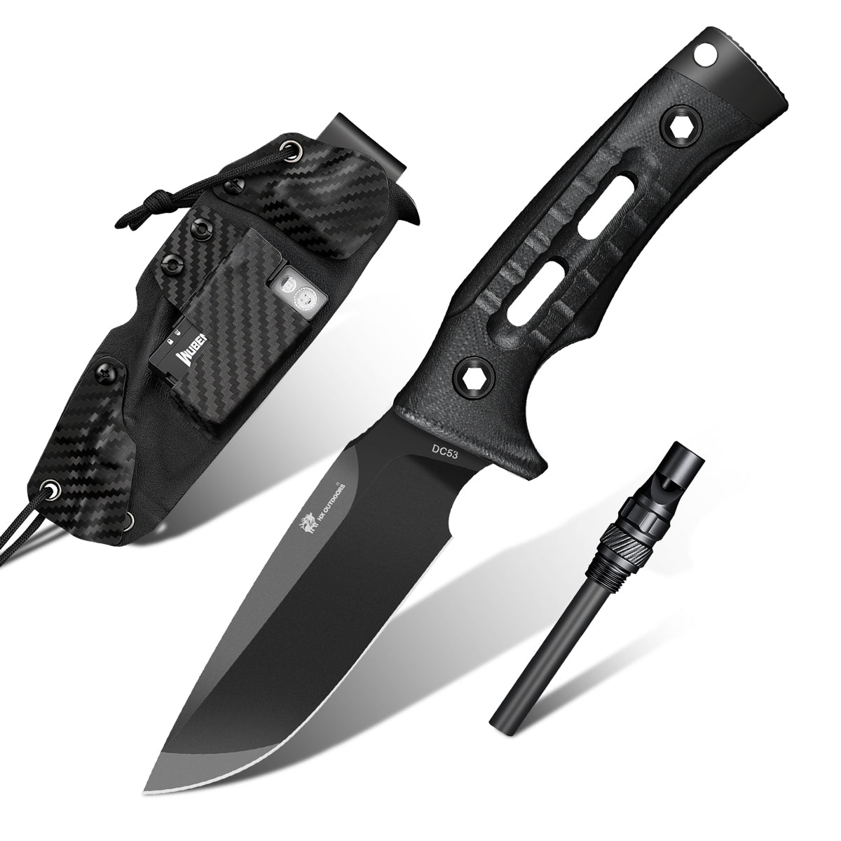 HX Rock Apex TD-18MB couteau fixe DC53 set lampe